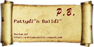 Pattyán Balló névjegykártya